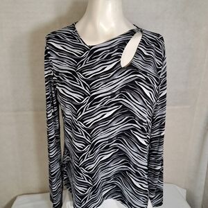 Studio by JPR Black & Gray Long Sleeve Pullover Top Women's Size XL
